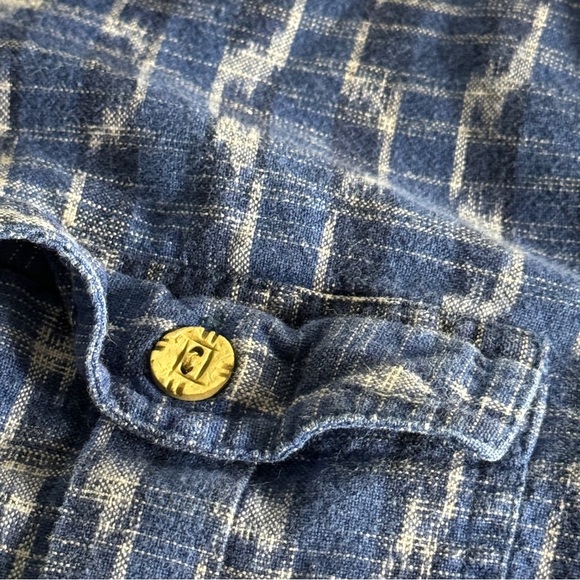 The Territory Ahead Blue Stripe Blouse - Size Large - 3/4 Sleeves - Picture 4 of 12